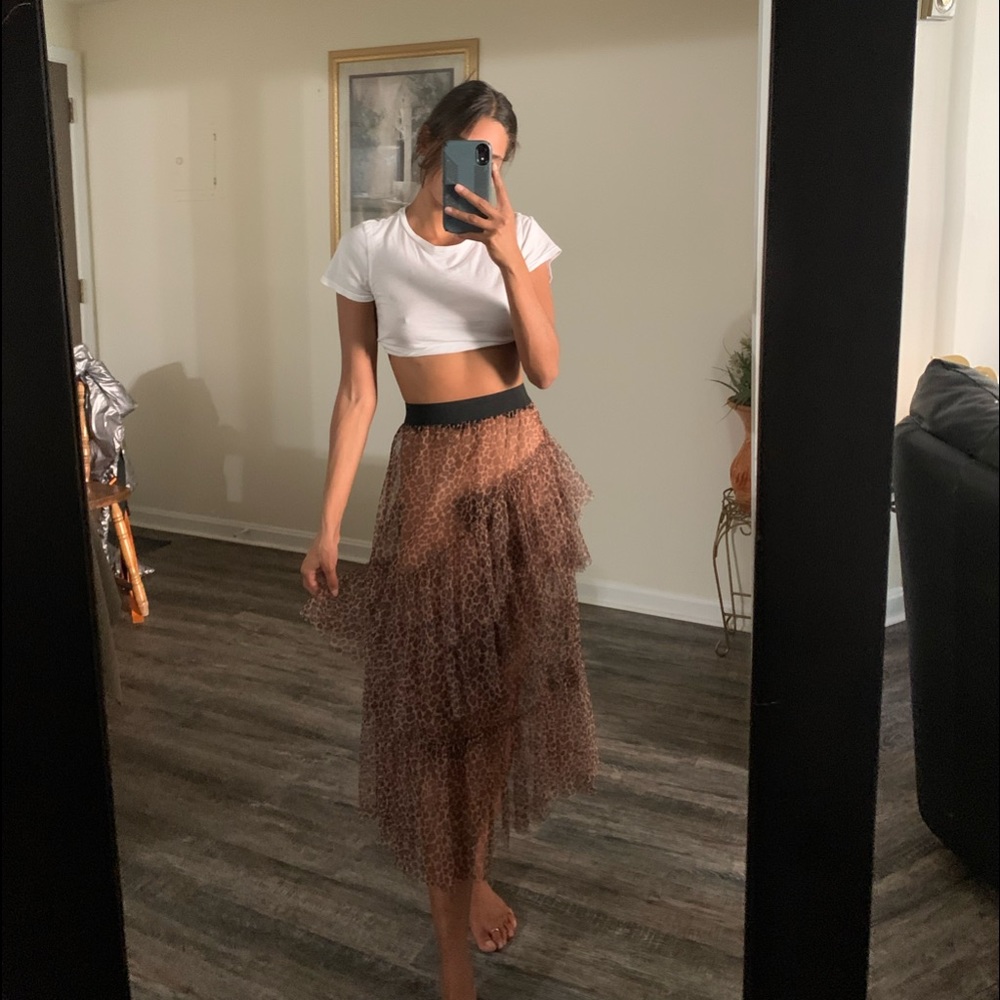 sheer leopard skirt! vintage!